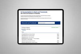 parken-luebeck.de Website Tabletansicht