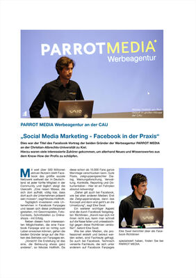 PARROT MEDIA an der Christian-Albrechts-Universität zu Kiel