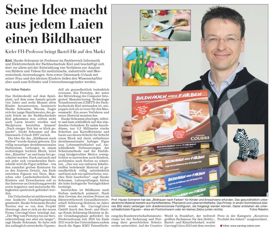 Kieler Nachrichten: "Seine Idee macht aus jedem Laien einen Bildhauer" Kieler Nachrichten: "Seine Idee macht aus jedem Laien einen Bildhauer"