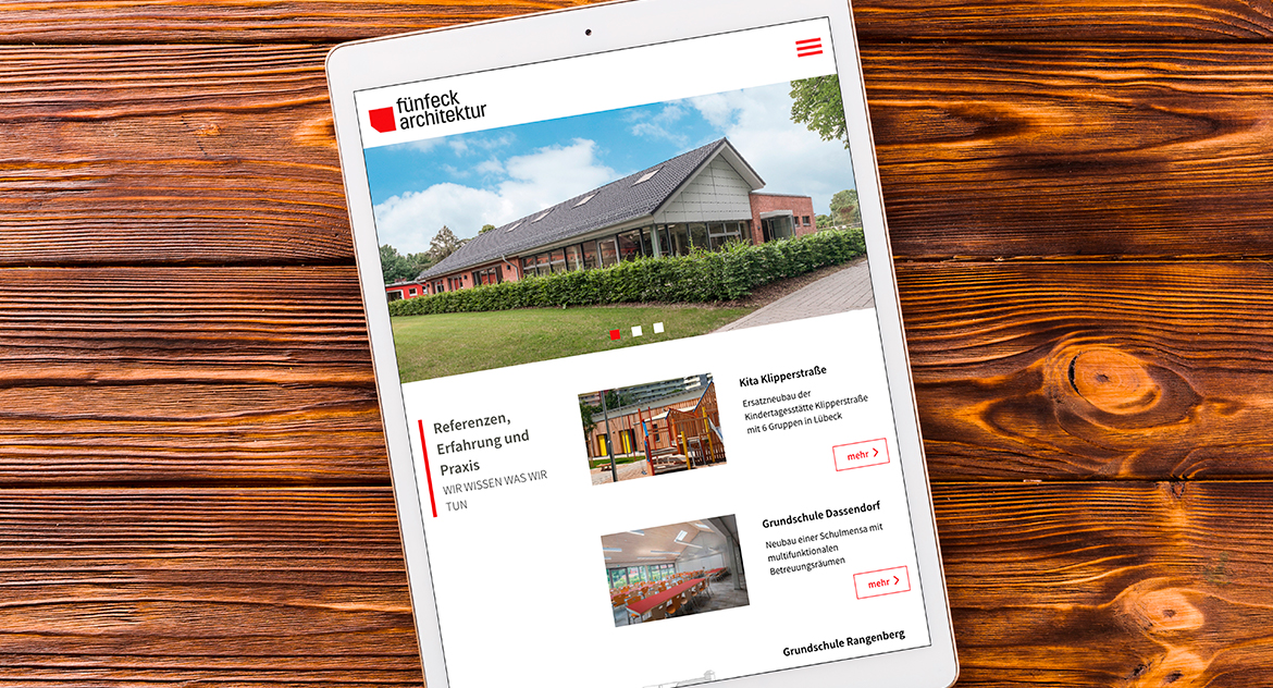 fünfeck architektur Website Tabletansicht fünfeck architektur Website Tabletansicht