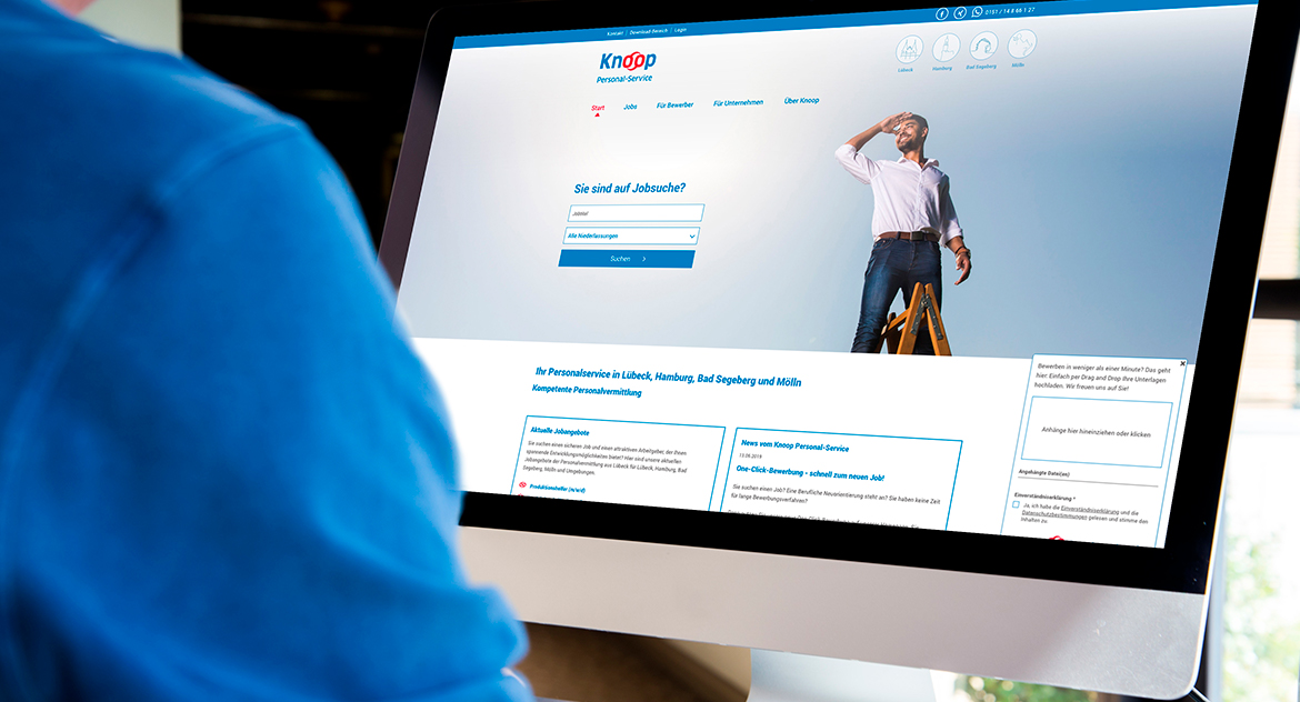 Knoop Personal-Service Website Desktopansicht