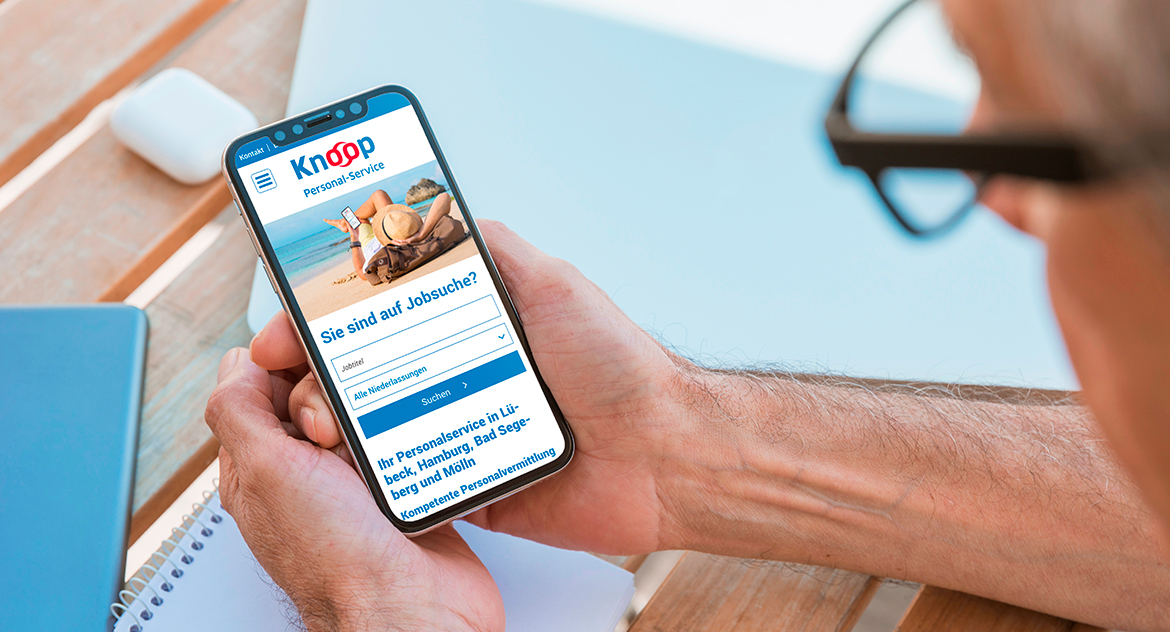 Knoop Personal-Service Website Mobile Ansicht