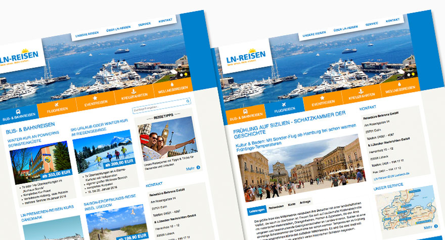 LN Reisen Website LN Reisen Website