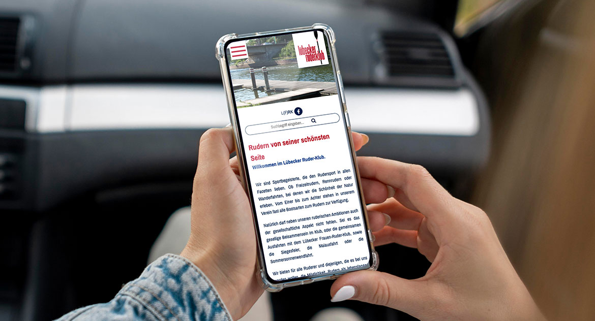 Lübecker Ruder-Klub Website Mobile Ansicht Lübecker Ruder-Klub Website Mobile Ansicht