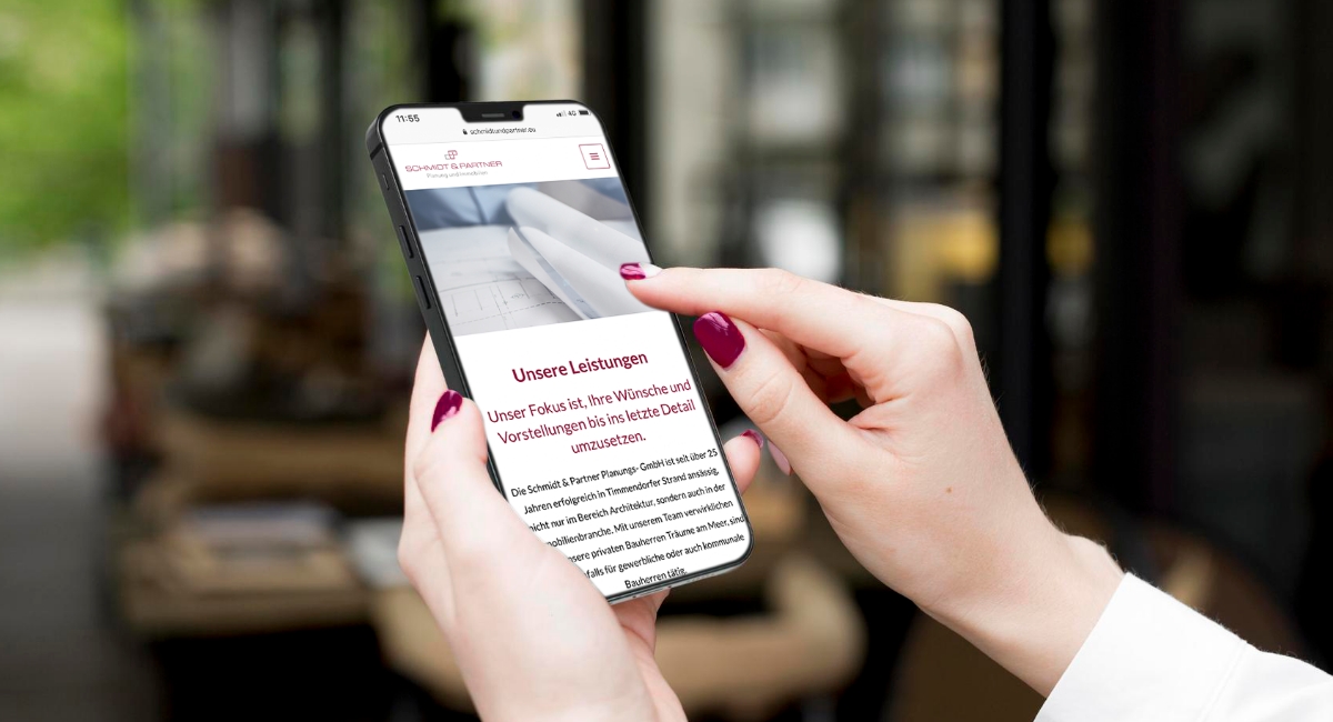 Schmidt & Partner Website Mobile Ansicht