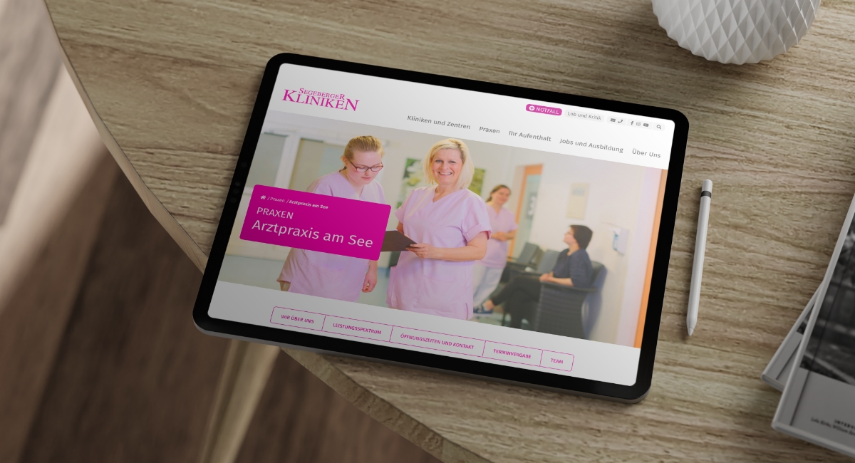 Segeberger Kliniken Website Tabletansicht