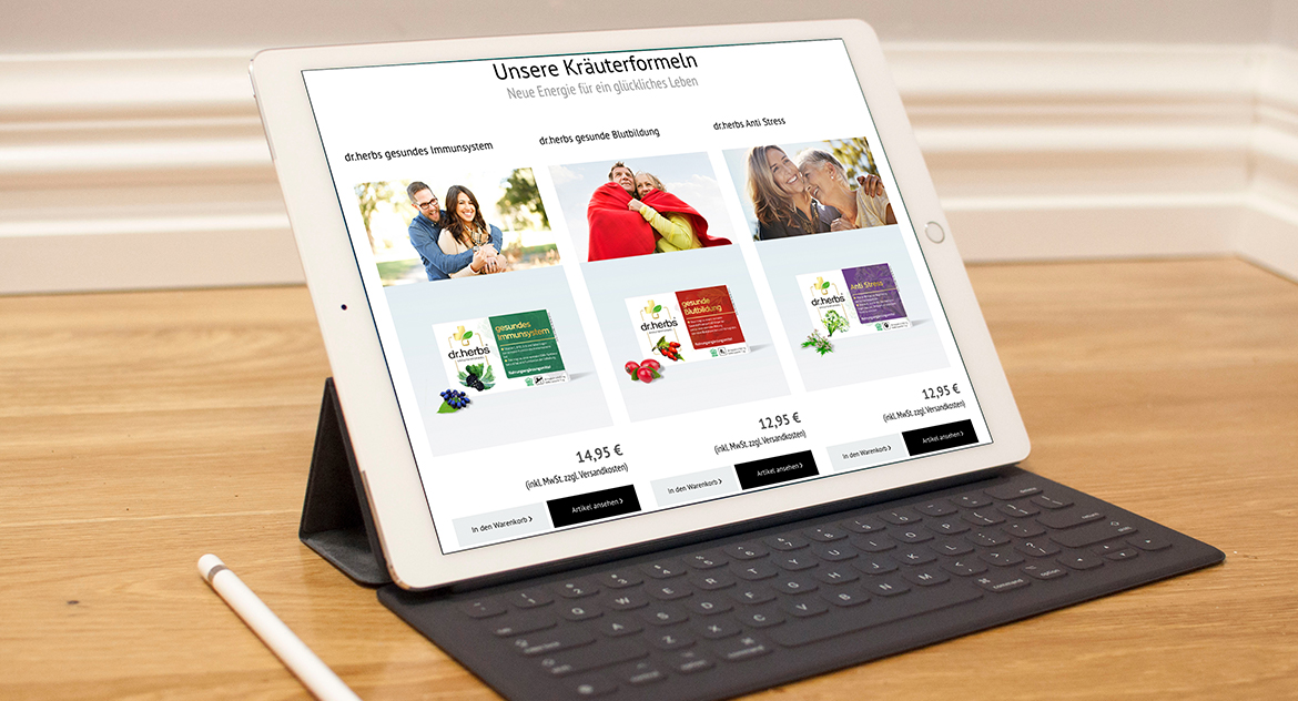 dr.herbs Online-Shop Tabletansicht dr.herbs Online-Shop Tabletansicht
