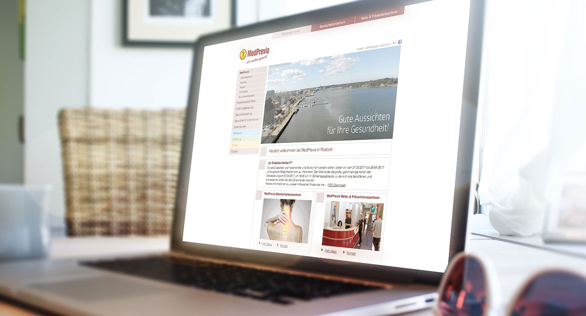 Website Desktopansicht MedPrevio Website Desktopansicht MedPrevio