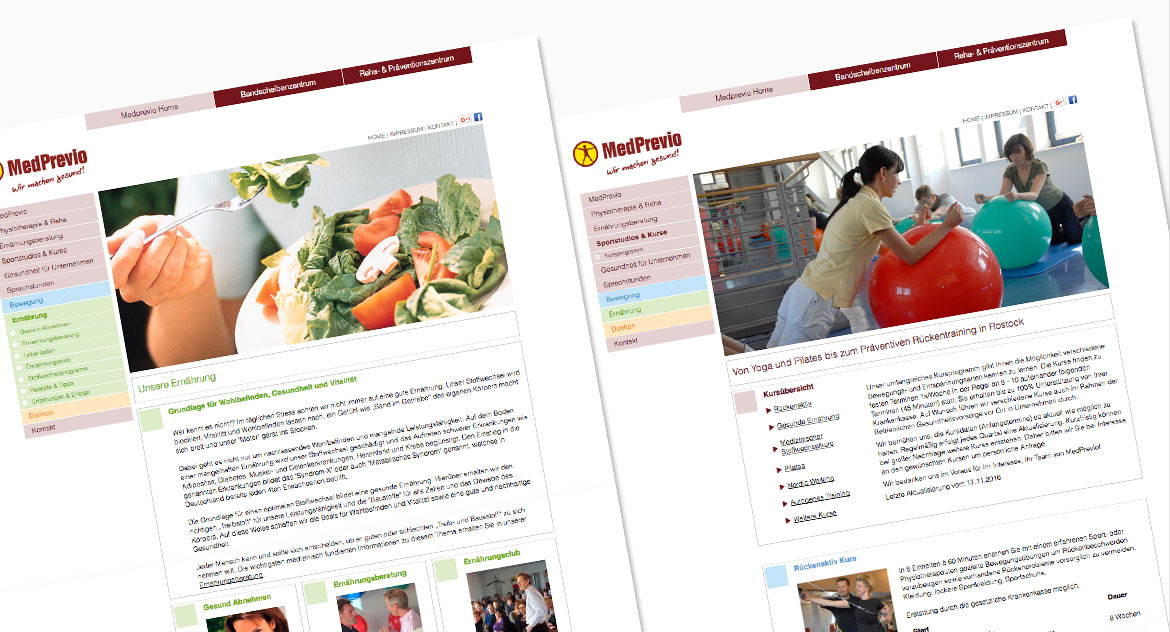 Website Unterseiten MedPrevio Website Unterseiten MedPrevio