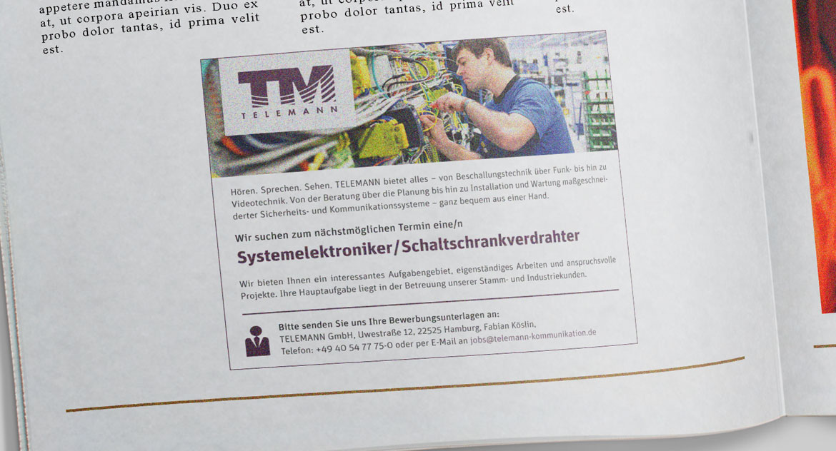 Telemann Stellenanzeige Telemann Stellenanzeige
